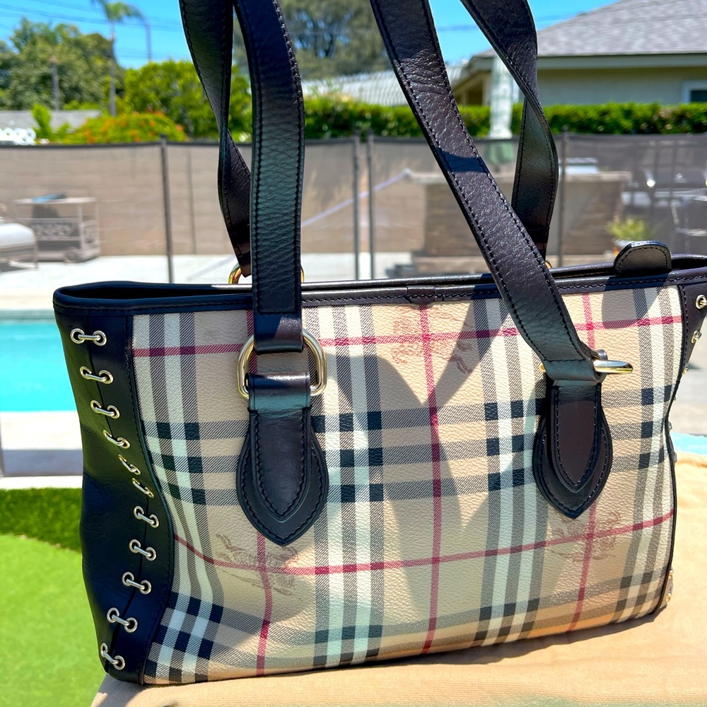 Rare Authentic Burberry Side Riveted Handbag